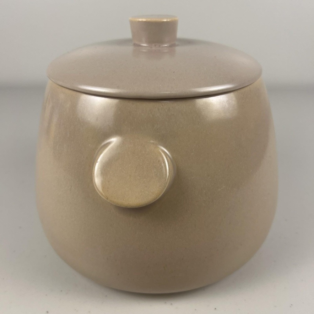 Vintage MCM Solana Pottery "Solana Ware" Rose‎ Line Bean Pot Stonewear w/Lid USA